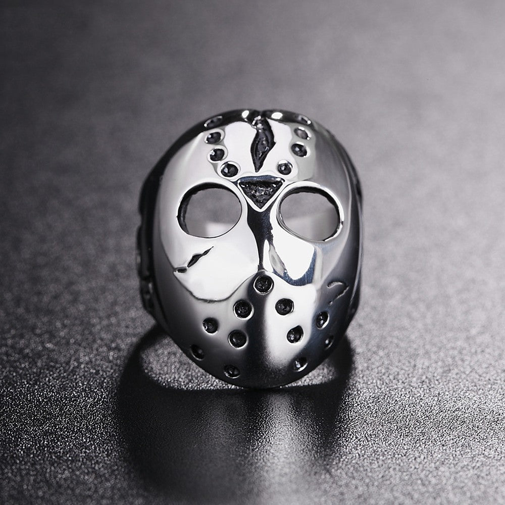 Men's Titanium Steel Ghost Head Skull Ring Gothic Biker Jewelry Accessory Durable High Quality Timeless Styles
