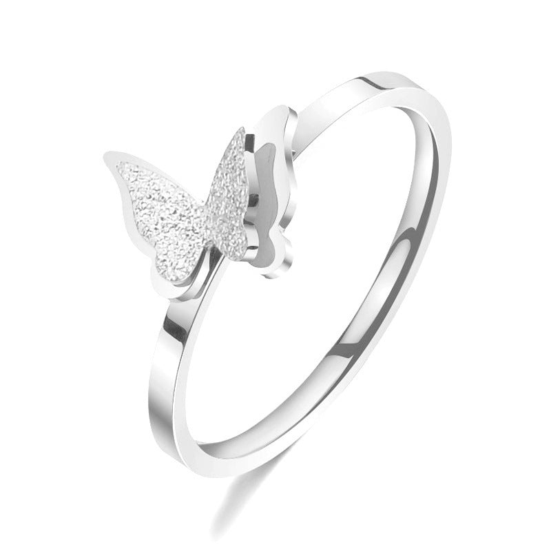 Womens Titanium Steel Ring With Bow Design Fashion Jewelry Elegant Durable Ring For Everyday And Special Occasions