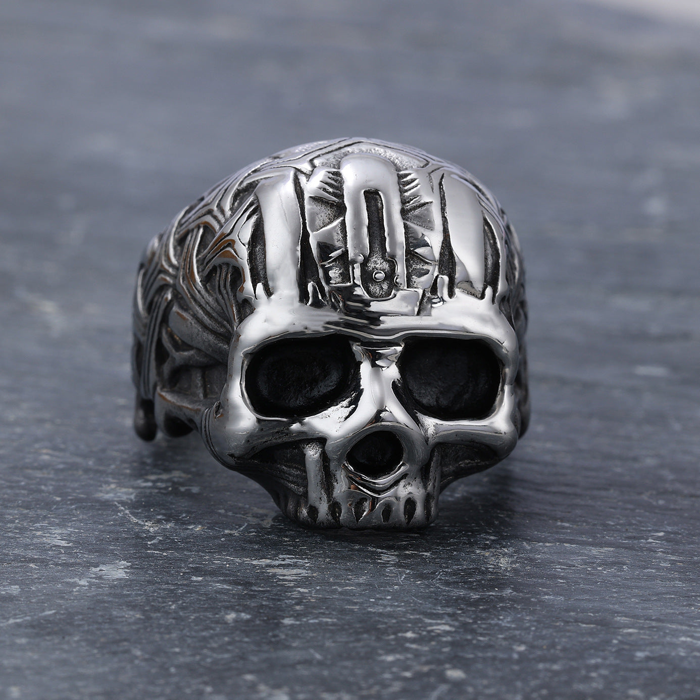 Skull Shaped Unisex Stainless Steel Ring Sizes 7 8 9 10 11 12 13 14 Statement Gothic Jewelry Everyday Wearable