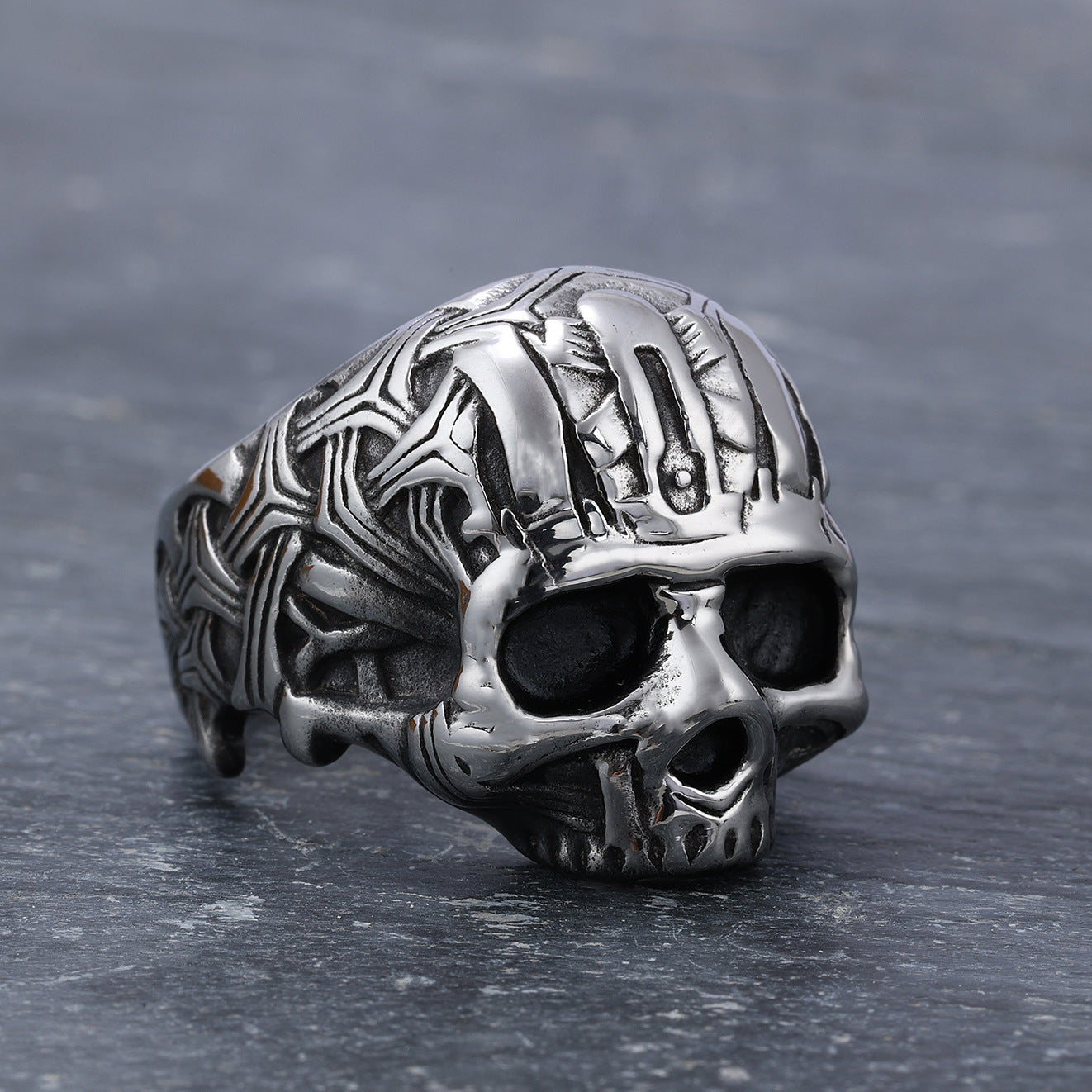 Skull Shaped Unisex Stainless Steel Ring Sizes 7 8 9 10 11 12 13 14 Statement Gothic Jewelry Everyday Wearable