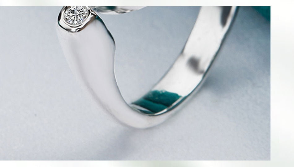 Unisex Adjustable Heart Shaped Ring Original Design Metal Silver Love Heart Element Womens Fashion Accessories