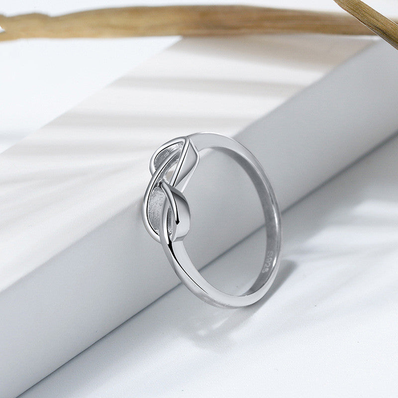 Geometric Hollow Silver Band Ring 925 Sterling Silver Electroplated Gift For Her Womens Fashion Jewelry Accessory Trendy