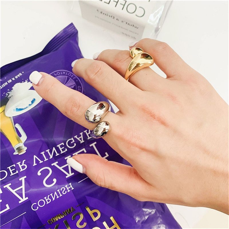 Gold Dome Ring Adjustable Chunky Statement Ring For Women Fashion Jewelry Durable High Quality Everyday Trendy