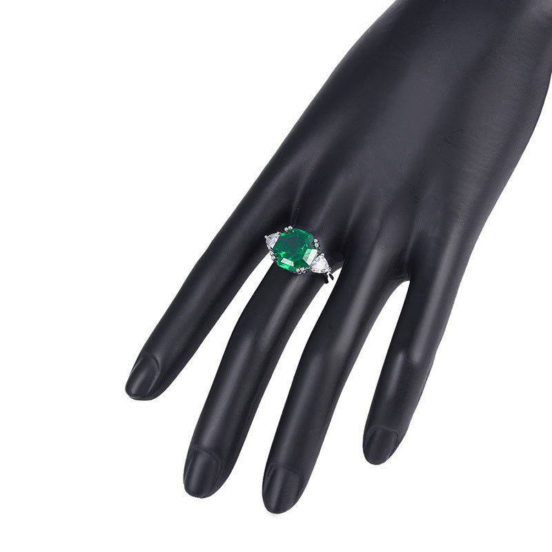 Womens Vintage Green Diamond Ring Copper Alloy Gemstone Statement Jewelry For Special Occasion For Every Style