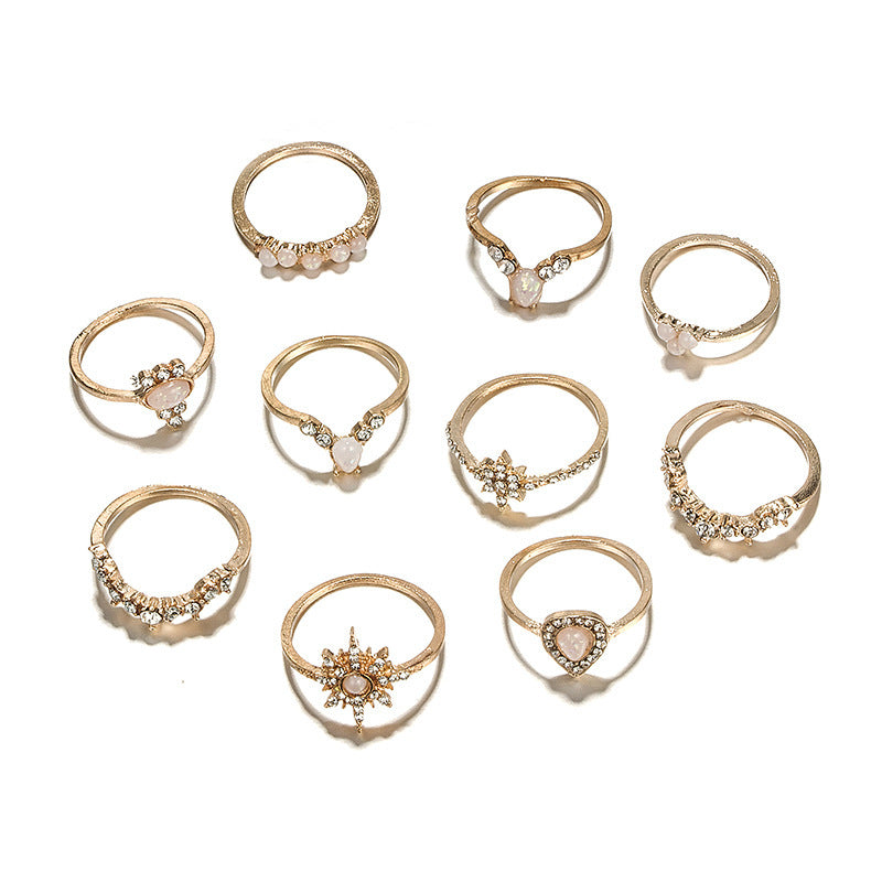 Unisex Alloy Ring Set Gold Tone Jewelry Fashion For Everyday Wear Trendy Rings Women Men Unisex For Daily Wear
