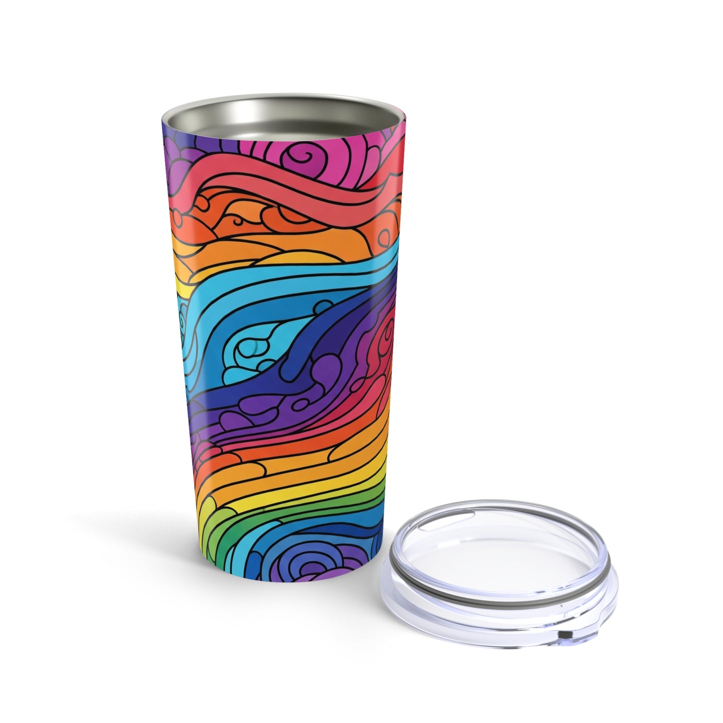 20oz Steel Printed Travel Mug With Double Wall Vacuum Insulation Leak Proof Design For Hot And Cold Beverages