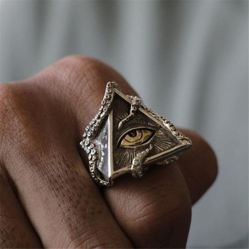 Eye of Horus Ancient Egyptian Ring Electroplated Alloy Fashion Statement Ring Individually Packed Polished Look