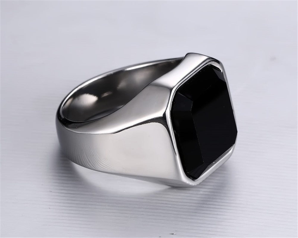 Mens Geometric Ring Alloy Silver Finish Modern Statement Jewelry For Him Gift Ready Unisex Accessory With Bold Design