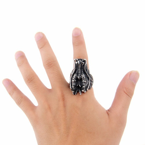 Mens Stainless Steel Ring Big Faucet Punk Titanium Ring Never Fade European American Black Eye For Men Classic