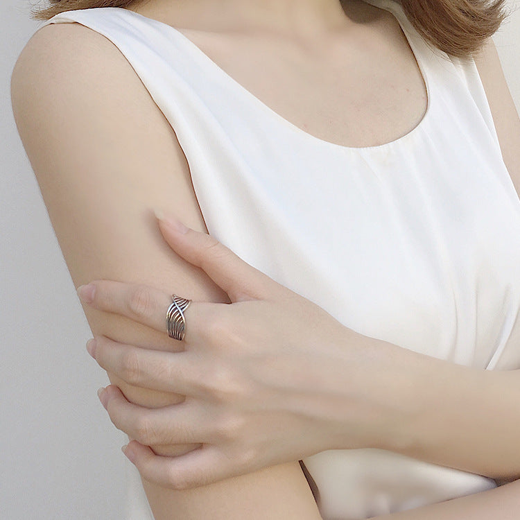 Sterling Silver Bird Nest Ring Mesh Design Korean Style Electroplated Travel Souvenir Gift For Collectors And Lovers