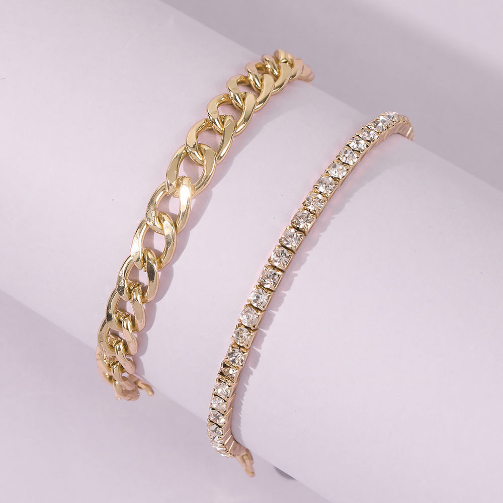Womens Bold Alloy Thick Chain Bracelet Exaggerated Statement Jewelry Golden Iron Chain Gift For Her Gift Ideas
