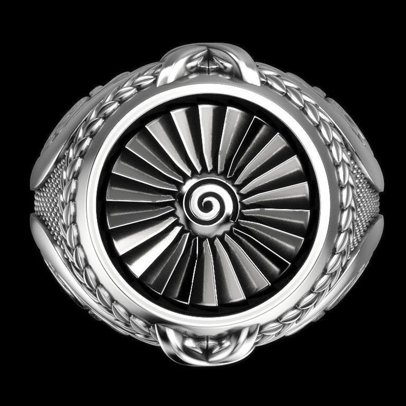 Geometric Statement Ring Vintage Alloy Turbine Electroplated Metal Jewelry Gift For Her Elegant Ring Pure Shine