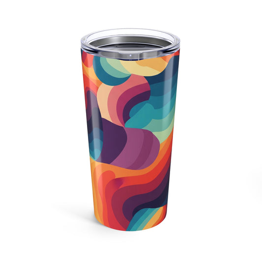 20oz Stainless Steel Tumbler With Double Wall Vacuum Insulation and Spill Resistant Lid Printed Design for Hot and
