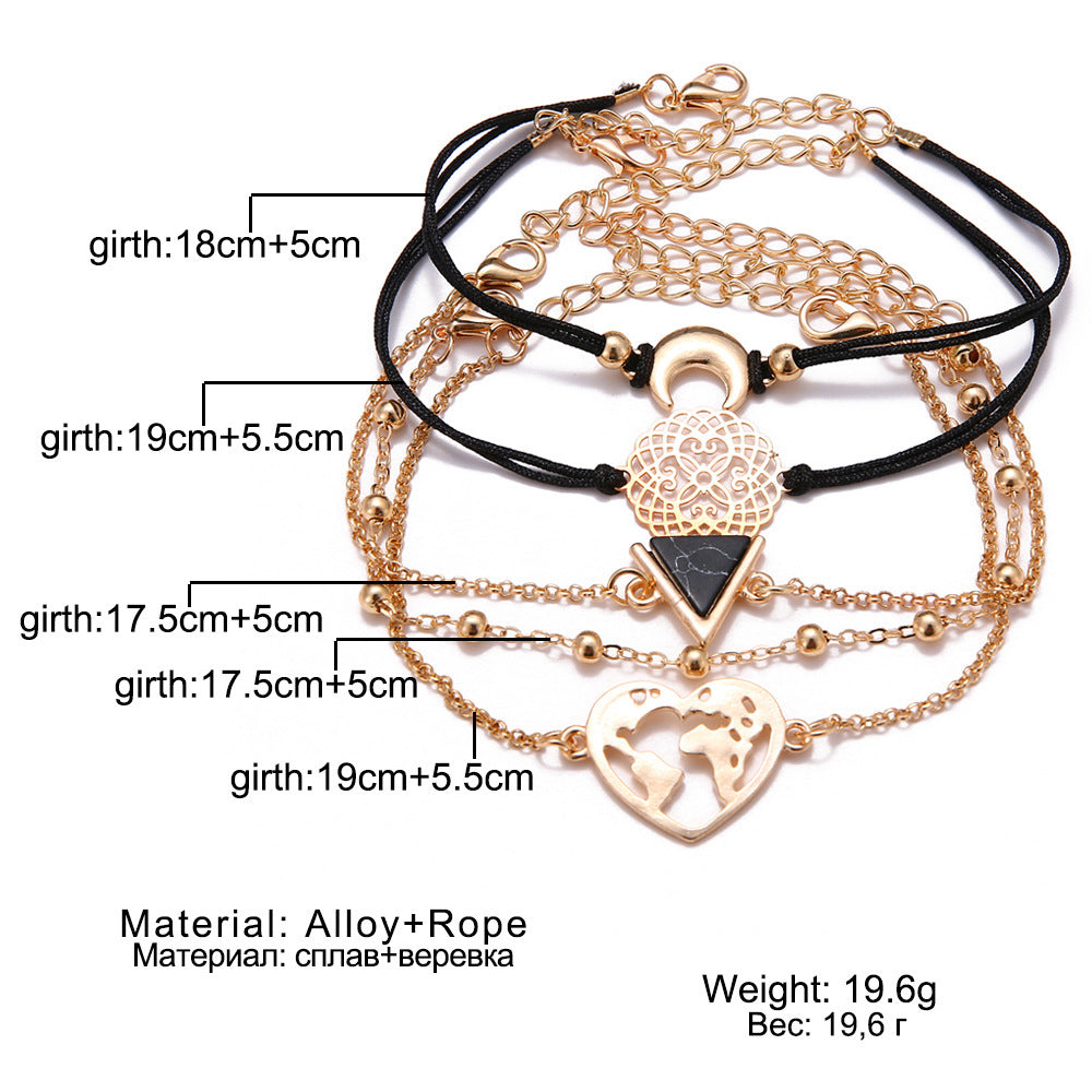 Unisex Alloy Bracelet With Round Moon And Love Heart Design Animal Zodiac Bangle Nickelplated Jewelry Gift Now