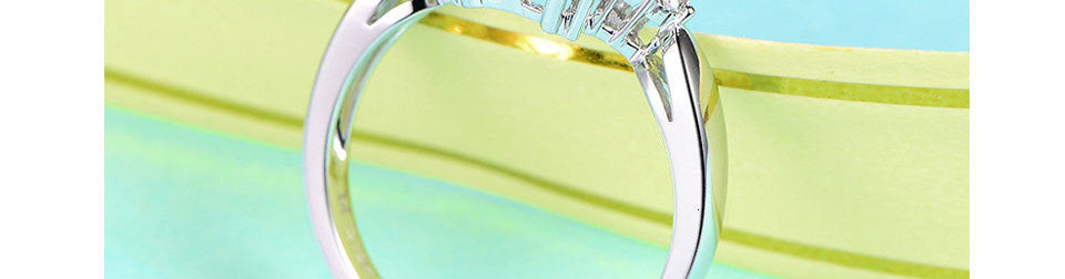 Emerald Zircon Ring Copper Gold Plated Geometric Design Elegant Womens Jewelry Gift For Special Occasion Today