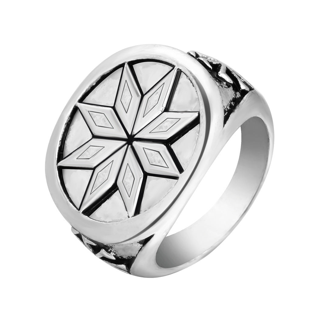 Geometric Triangle Ring For Women Lightweight Alloy Jewelry Silver Tone Unique Design Size Nine For Daily Wear