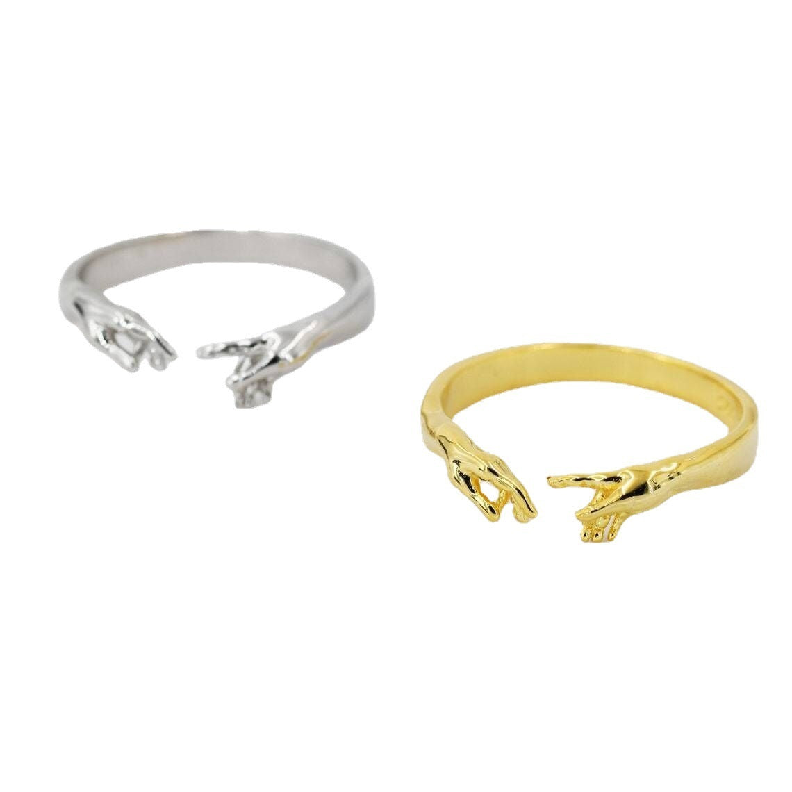 Geometric Alloy Ring For Men And Women Adjustable Opening Gold Or Silver Finish Jewelry Everyday Use Accessory