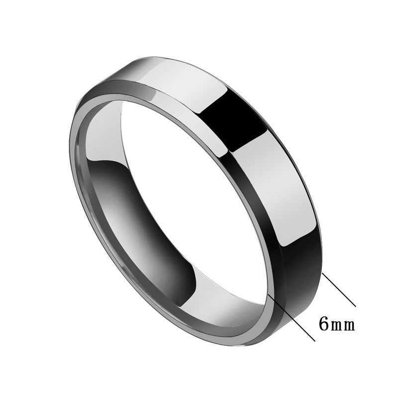 Stainless Steel Couple Rings For Him And Her Geometric Unmounted Ring Set Matching Bands Blue Black Gold Steel