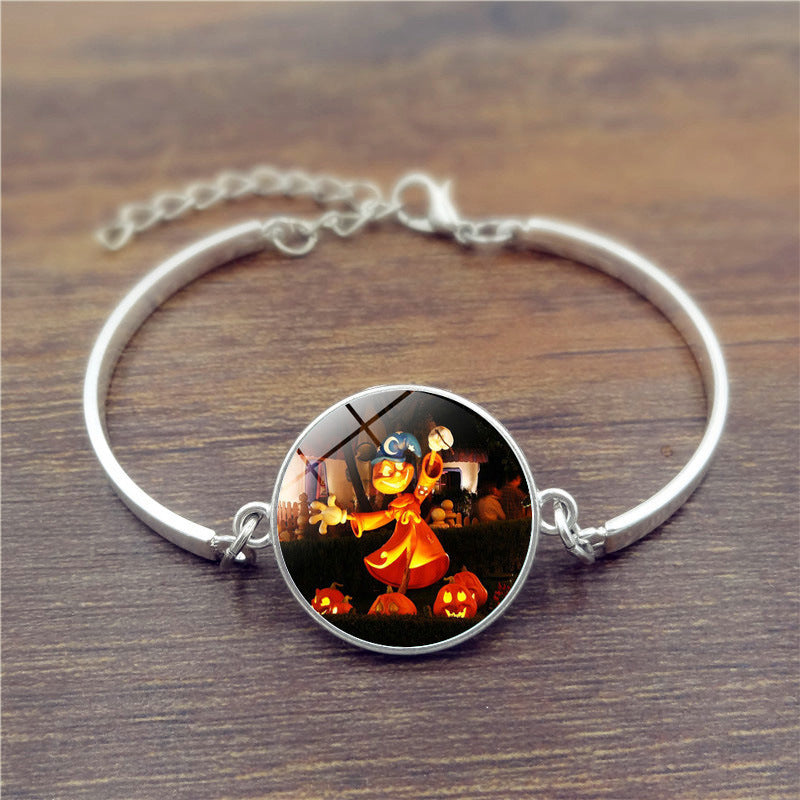 Womens Halloween U Shape Alloy Bracelet Inlaid Gems