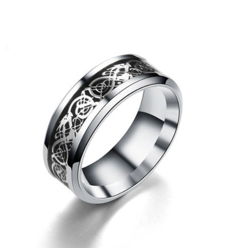 Stainless Steel Dragon Ring Unisex Geometric Design European American Style Individually Packaged for all sizes