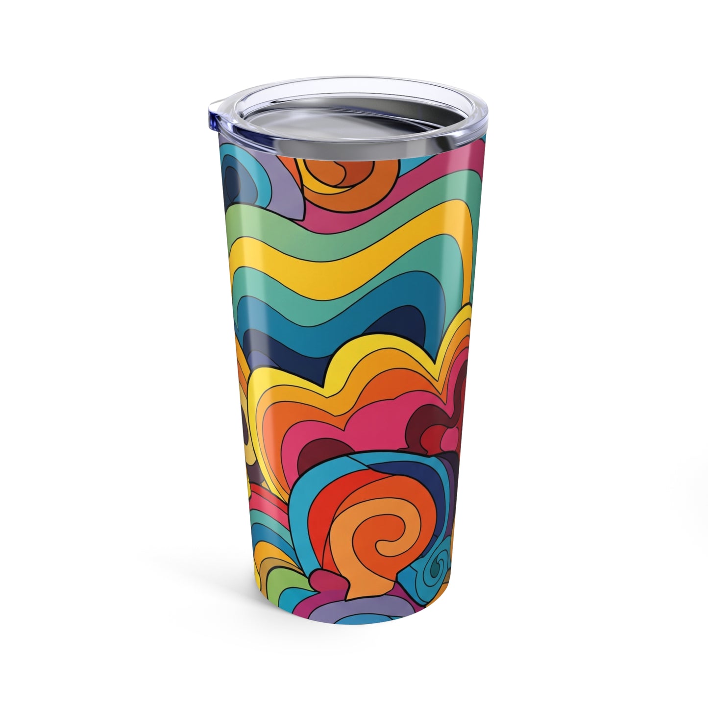 20 Oz Stainless Steel Tumbler With Printed Artwork Double Wall Vacuum Insulated Leak Proof For Hot And Cold Drinks