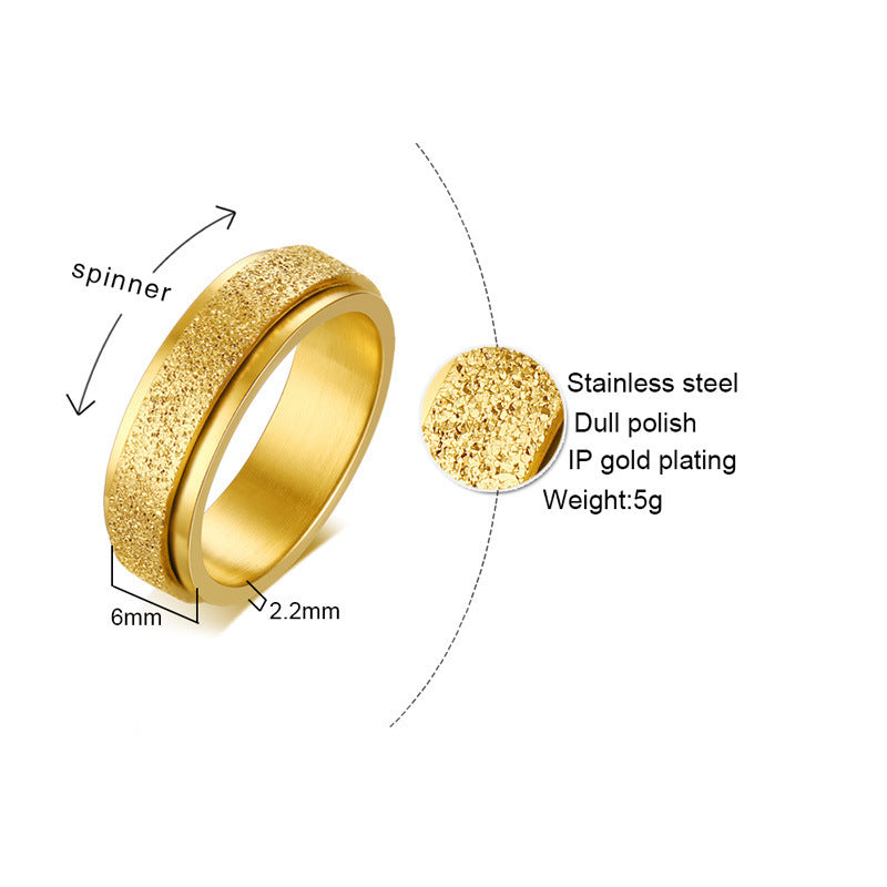 Spinner Ring Rotating Fidget Ring Alloy Metal Band Stress Reduction Durable Design Stylish Band Various Colors