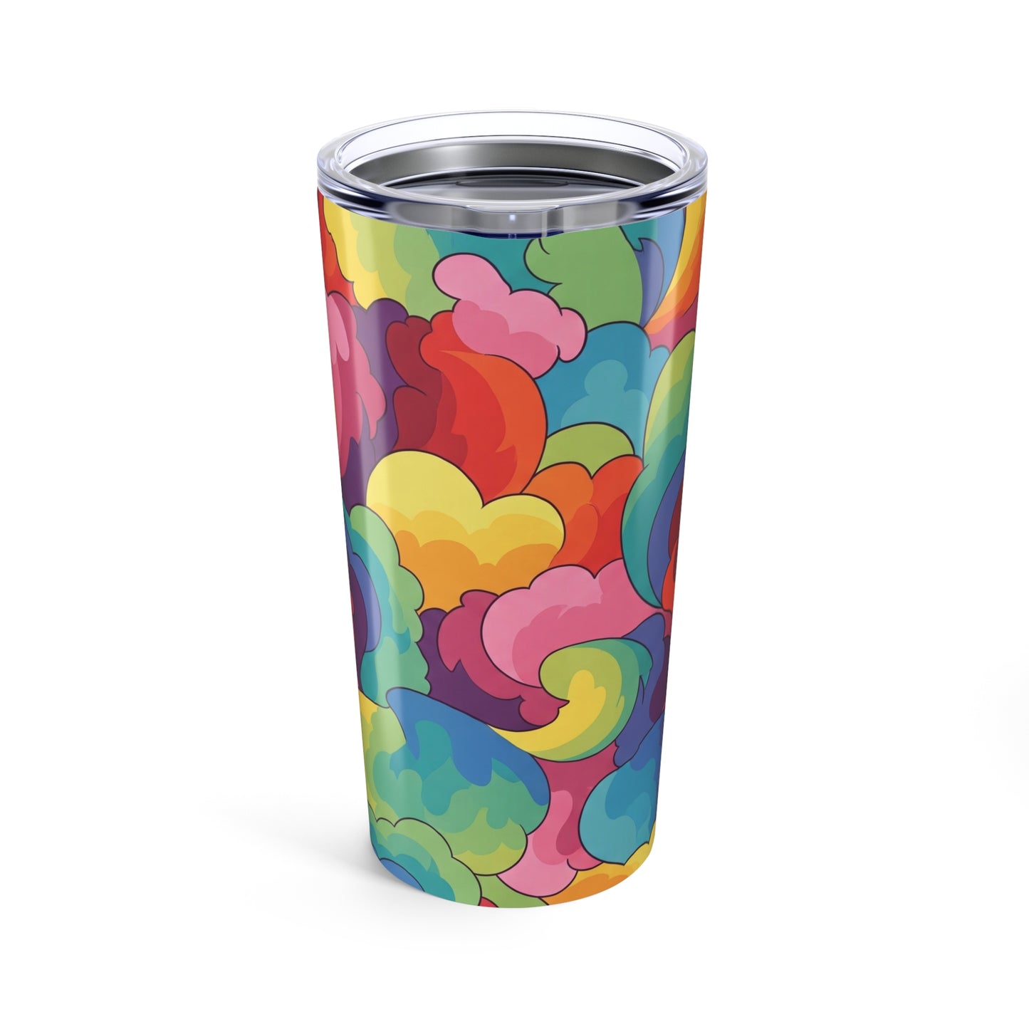 20oz Stainless Steel Tumbler With Lid Double Wall Vacuum Insulation Leak Proof Travel Mug Printed Design For Hot