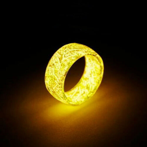Unisex Luminous Crackle Ring Acrylic Geometric Design Glow In The Dark Jewelry For Men Women Teens Festival Gift