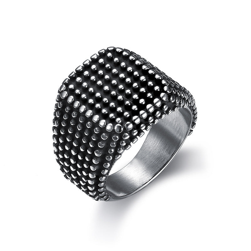 Titanium Steel Vintage Geometric Ring Unisex Size 7 8 9