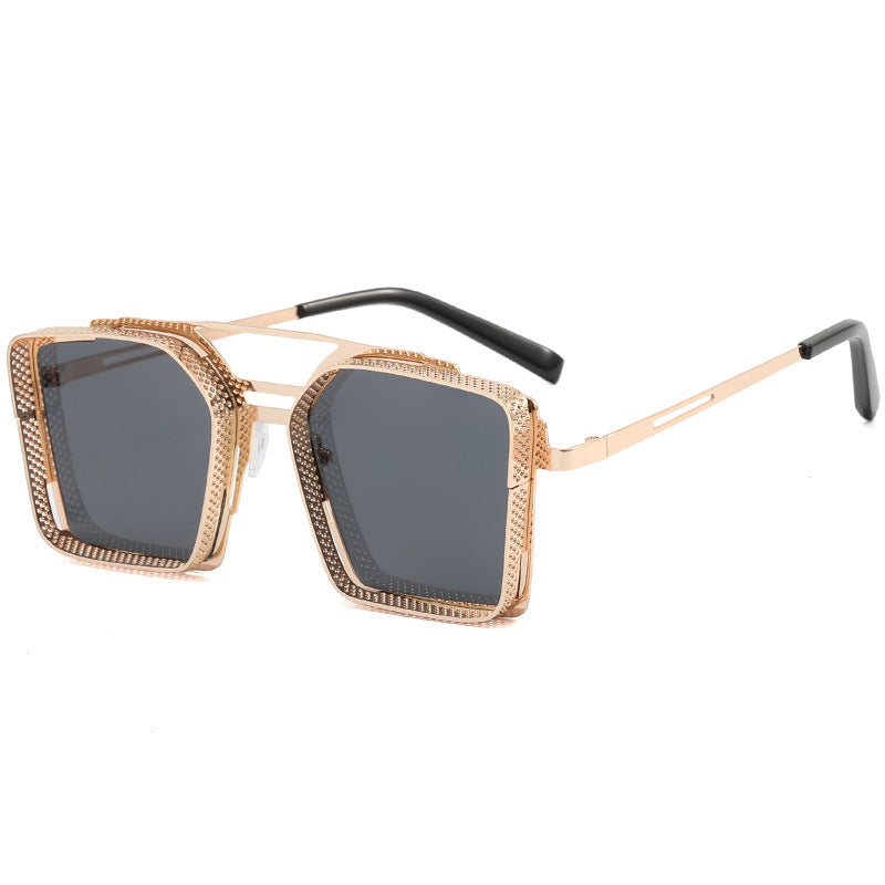 Mens Sunglasses Hollow Square Frame For Outdoor Sports