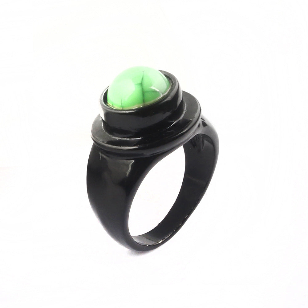 Womens Alloy Ring Trendy Fashion Jewelry Simple Geometric Ring Green Casual Everyday Wear Ring Modern Accessory