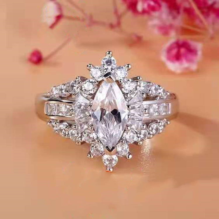 Unisex Constellation Copper Ring With Horse Eye Zircon Inlay Electroplated Three Dimensional Design For Everyday Wear