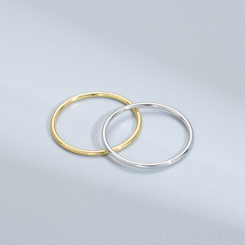 Sterling Silver Coil Ring For Women Gold Plated Fashion Circle Band Sizes 5 7 9 11 1 Electroplated Finish Gold