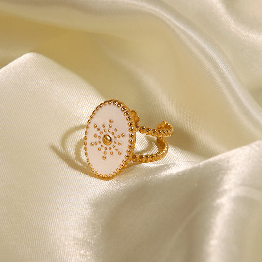 Natural Pearl Ring Adjustable Stainless Steel Electroplated Delicate Jewelry For Everyday Wear And Special Occasions