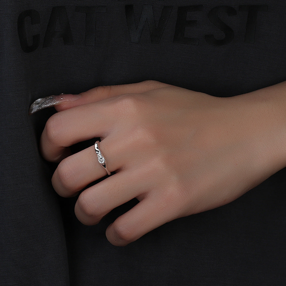 Geometric Copper Ring With Gold Plated Gemstones Adjustable Opening For Men And Women Fashion Statement Styles