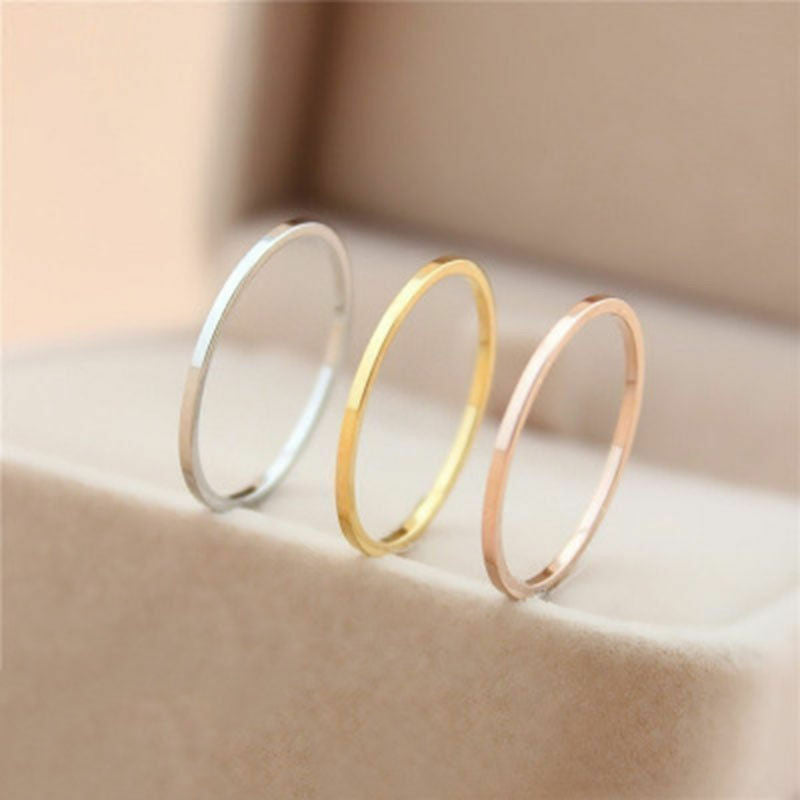 Womens Glossy Circle Ring Electroplated Copper Band Simple Elegant Design For Everyday Wearing Fashion Jewelry