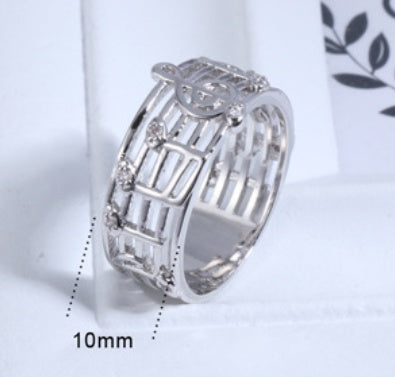 Music Symbol Ring Treble Clef Silver Jewelry for Musicians Women Men Durable Elegant Accessory Custom Everyday