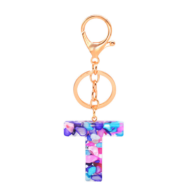 Epoxy Letters Keychain Unisex Initial Pendant Alphabet Charm Decoration With Individual Packaging Epoxy Letters Keychain