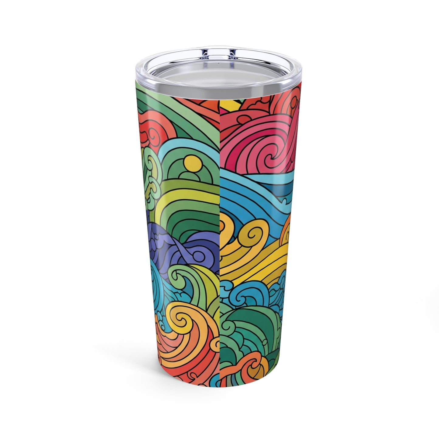 20oz Stainless Steel Tumbler With Printed Pattern Double Wall Insulation Spill Resistant Travel Mug Dishwasher Safe