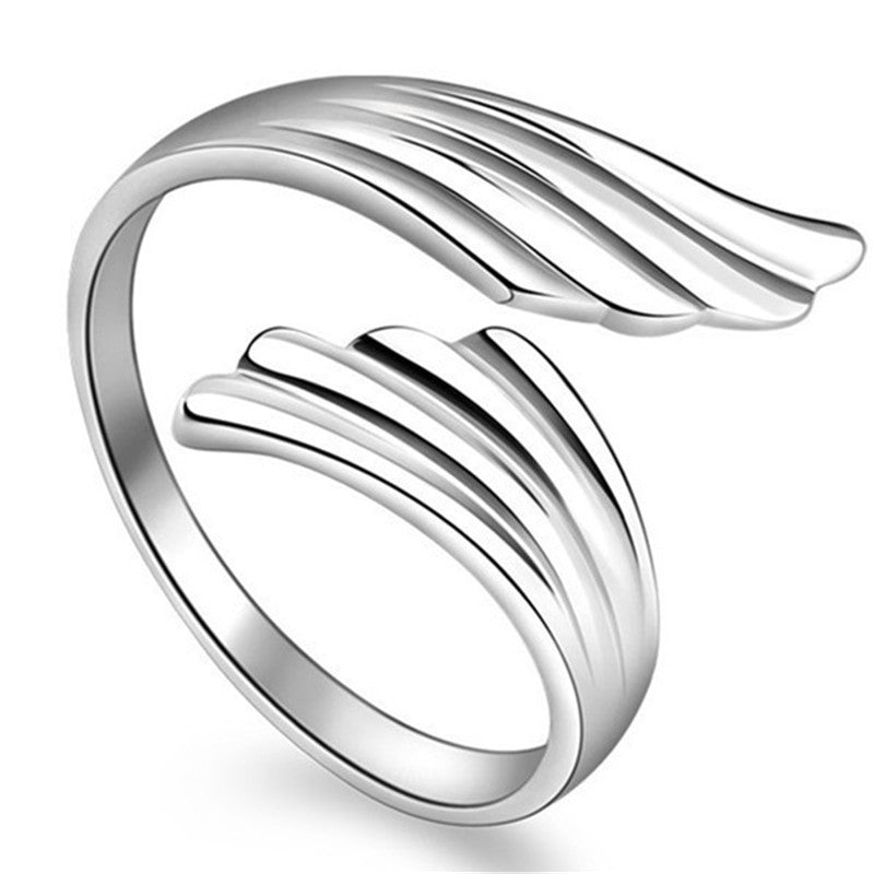 Angel Wings U Shaped Adjustable Ring Alloy Korean Fashion