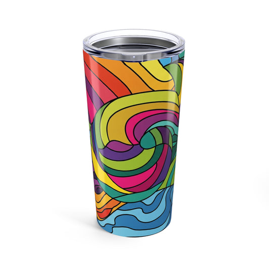 20 oz Stainless Steel Printed Tumbler with Double Wall Vacuum Insulation Travel Mug Leak Proof with Lid