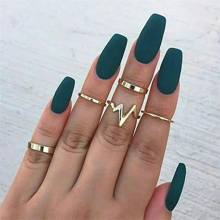 Womens Knuckle Ring Set Bohemian Alloy Rings Electroplated Silver Geometric Design European American Ornaments