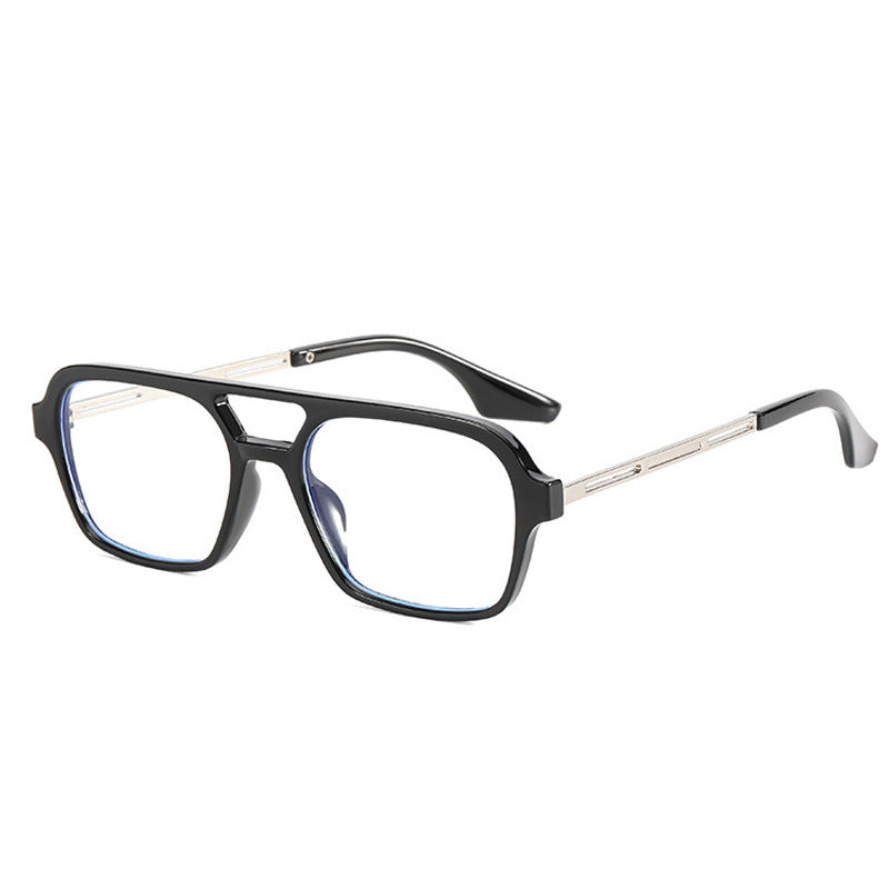 Square Sunglasses Retro Double Beam UV400 Travel Frame