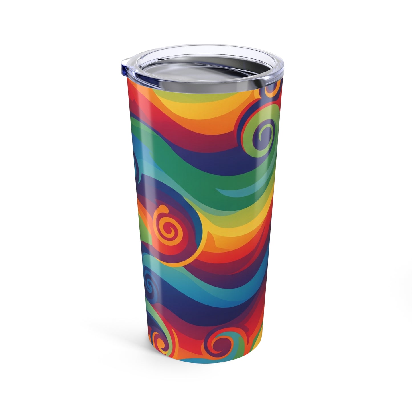 20 Ounce Stainless Steel Tumbler With Printed Design Double Wall Vacuum Insulation Spill Resistant BPA Free