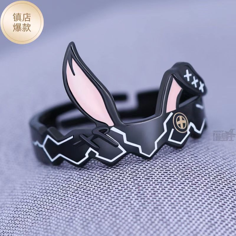 Cartoon Animal Zodiac Sign Ring Open Mouth Electroplated Copper Ring Cartoon Character Modeling Jewelry Ring for Men and Women