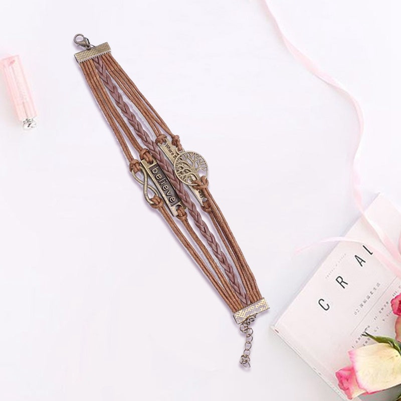 Letter Bracelet Unisex Rope Alloy Electroplated Jewelry