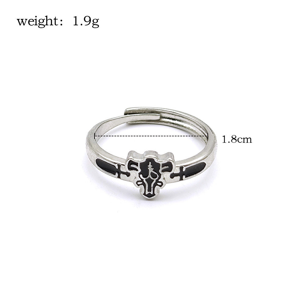 Unisex Adjustable Alloy Ring Cartoon Character Parthenocissus Grass Style Trendy Accessory Daily Fashion Style