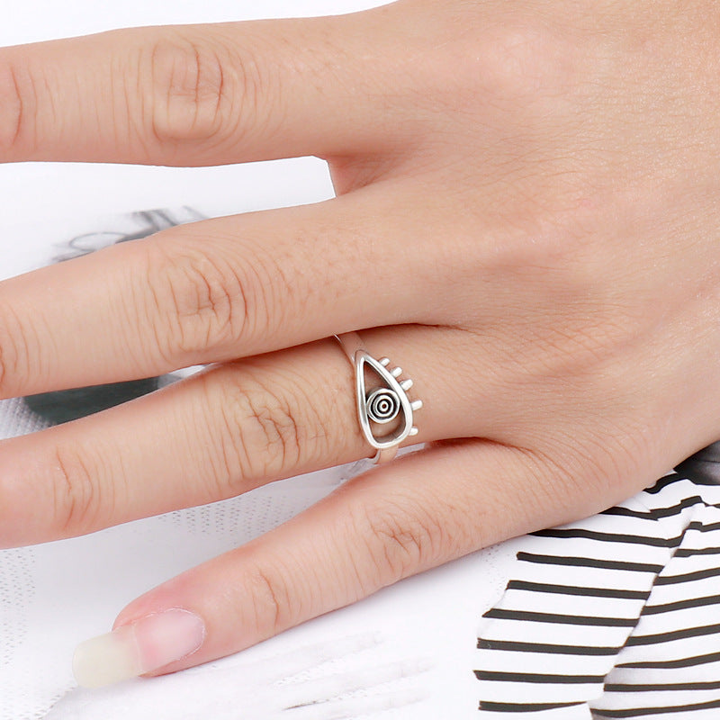 Unisex Sterling Silver Ring 925 Vintage Geometry Design Index Finger Jewelry Exquisite Niche Style Collectible Gift