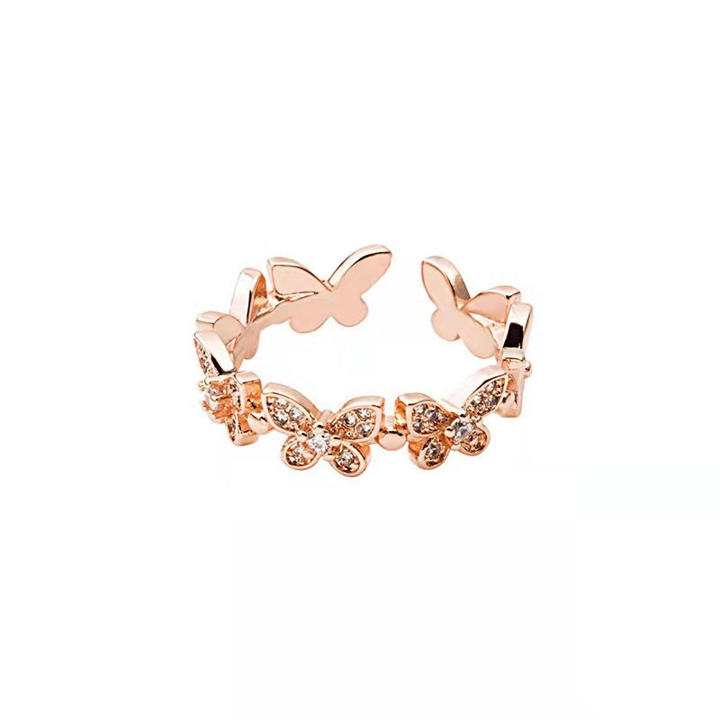 Butterfly Copper Ring For Women Retro Style Simple Fashion Accessory Hypoallergenic Nickel Free Jewelry Everyday Wear