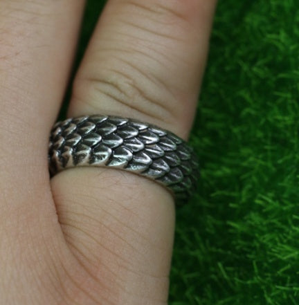 Wind Dragon Scale Ring Vintage Alloy Plated Unisex Style Not Inlaid Mosaic Color Picture Size 8 10 Size 8 10 Size 8 10